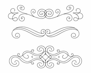Fototapeta premium set of vintage frames. vector illustration of a floral ornament. Vintage Decorative Divider line art element