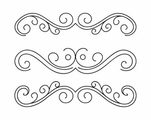 Fototapeta premium vector illustration of a floral ornament. Vintage Decorative Divider line art element