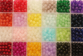 Box of 6mm Glass Beads Mixed Colors