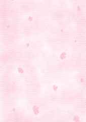桜の花びらが舞い散るかわいいイラストの背景フレーム