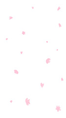 桜の花びらが舞い散るかわいいイラストの背景フレーム