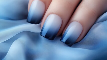 Smooth Blue Gradient Manicure