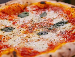 pizza with tomato and basil