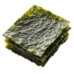 dried nori seaweed sheet on transparent