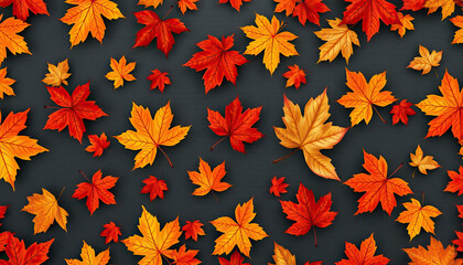 Obraz premium Autumn Leaves Pattern A Cozy Background Image for Fall Digital Spaces