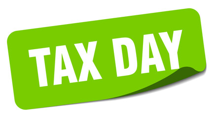 tax day sticker. tax day label