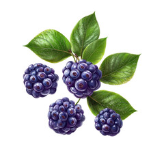 Mulberry fruit isolated on white or transparent background