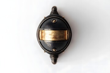 Historical Terracotta Oil Lamp from Rome isolated on white background
