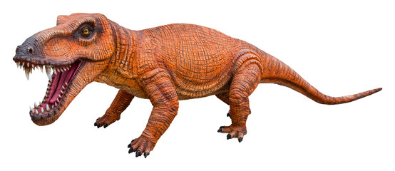 Titanophoneus is an extinct genus of carnivorous dinocephalian therapsid from the Middle Permian, shown isolated on a white background with a clipping path.