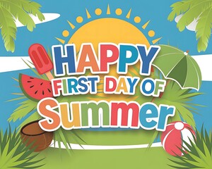 First Day of Summer Celebration for Event and Social Media Graphics
