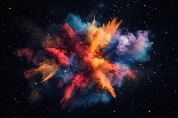 Colorful explosion in space