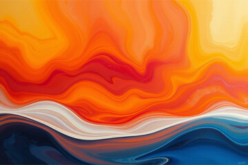 A minimalistic abstract swoosh wave background 
in warm terracotta and cool style