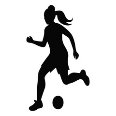 women football player silhouette image
