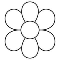 Flower. Sketch. Inflorescence of flowering plant of six petals. Flower head. Opened flower bud. Vector illustration. Outline on isolated white background. Doodle style. Coloring for kids. 