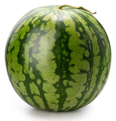 Fresh Watermelon isolated on white background, Giant Seedless Watermelon isolated on white with clipping path.