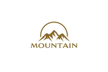 Majestic Mountain Logo Highlighting the Beauty of Peaks and Outdoor Adventure