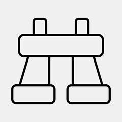 Icon binoculars. Camping and adventure elements. Icons in line style. Good for prints, posters, logo, advertisement, infographics, etc.