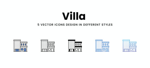 Villa vector icons set stock illustration