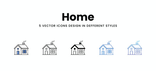 Home vector icons set stock illustration