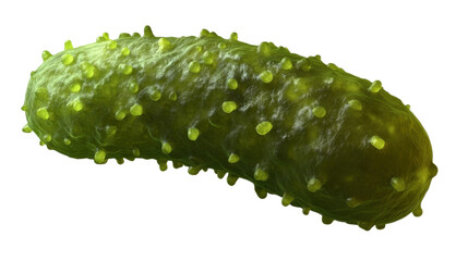 3d green bacteria featuring a textured cylinder on white background