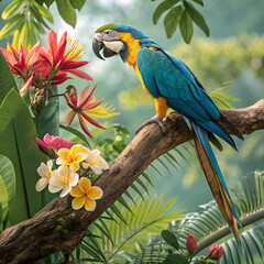 Obraz premium blue and yellow macaw
