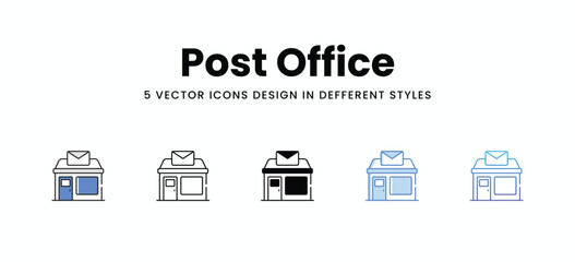 Post Office vector icons set stock illustration