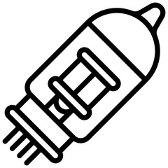 Vacuum tube. Editable stroke vector icon.