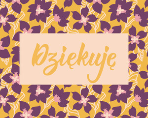 Translation from Polish - Thank you. Perfect design for greeting cards, posters and social media. Polish Lettering.