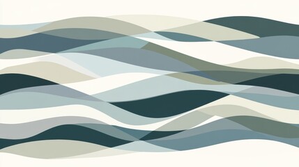 Abstract Blue Green Wave Pattern Background Design.
