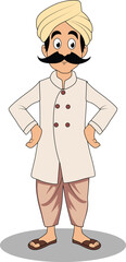 indian village men cartoon character design