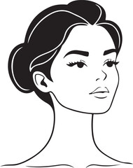 Female Face Icon woman person Woman's face is split in half silhouette vector art