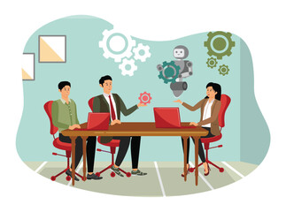  AI and machine learning studies concept.