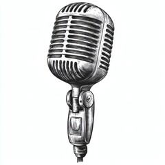 Fototapeta premium A microphone with a black and white drawing of it