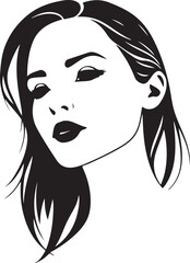 Female Face Icon woman person Woman's face is split in half silhouette vector art