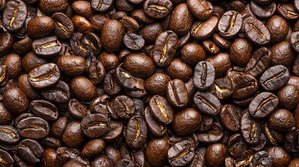 Fototapeta premium Close Up View Of Roasted Coffee Beans