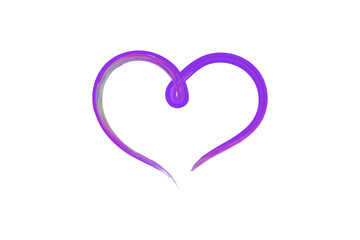 Purple Heart Shape, Love Symbol, Romantic Design, Gradient Effect, Abstract Art