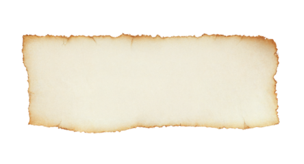 Burnt edges paper banner isolated vintage scroll