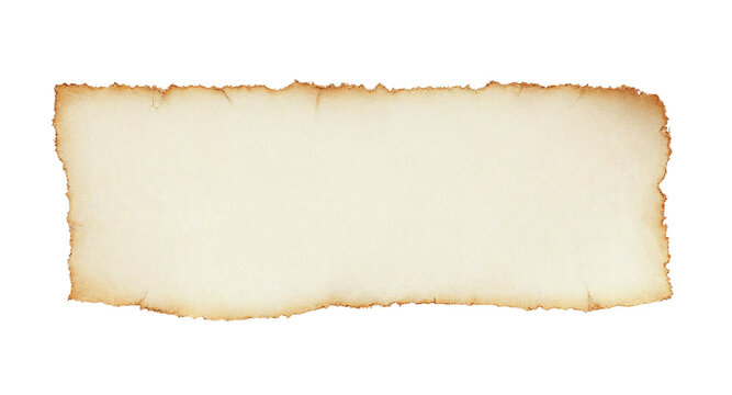 Burnt edges paper banner isolated vintage scroll