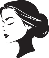 Female Face Icon woman person Woman's face is split in half silhouette vector art