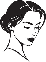 Female Face Icon woman person Woman's face is split in half silhouette vector art