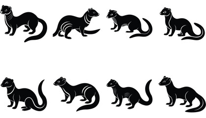 Obraz premium Mongoose Animal Vector Shilhouette Bundle Set 