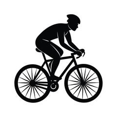 silhouette of a cyclist on a bicycle