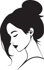 Female Face Icon woman person Woman's face is split in half silhouette vector art