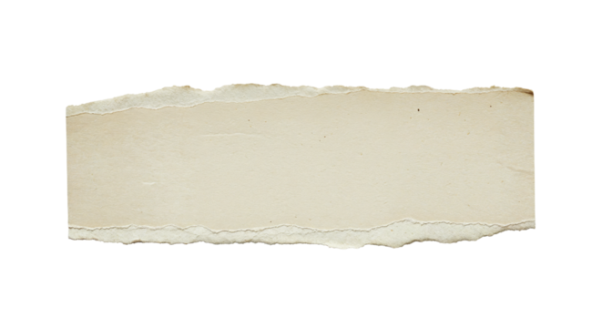 Horizontal vintage paper strip isolated with torn edges