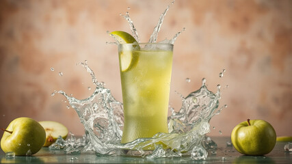 apple juice in a glass