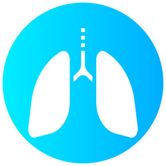 lungs vector round glyph icon