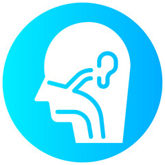 otorhinolaryngology vector round glyph icon