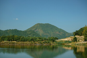 View of landscape mountain and forest at Suan Phueng, Thailand