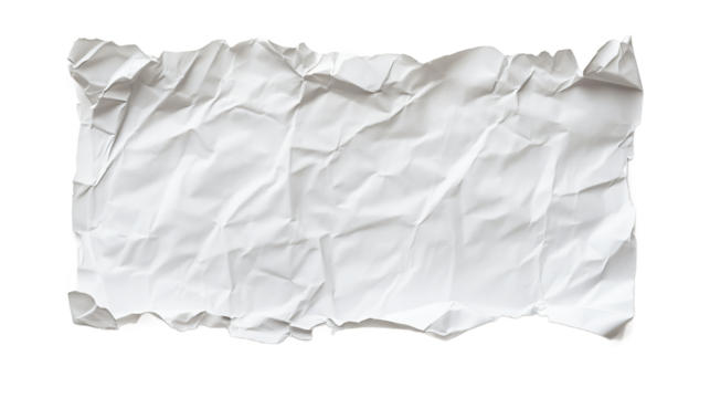 crumpled paper on transparent background cutout