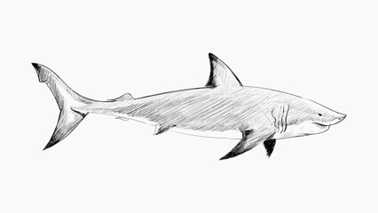 Obraz premium Great White Shark animal illustration vector